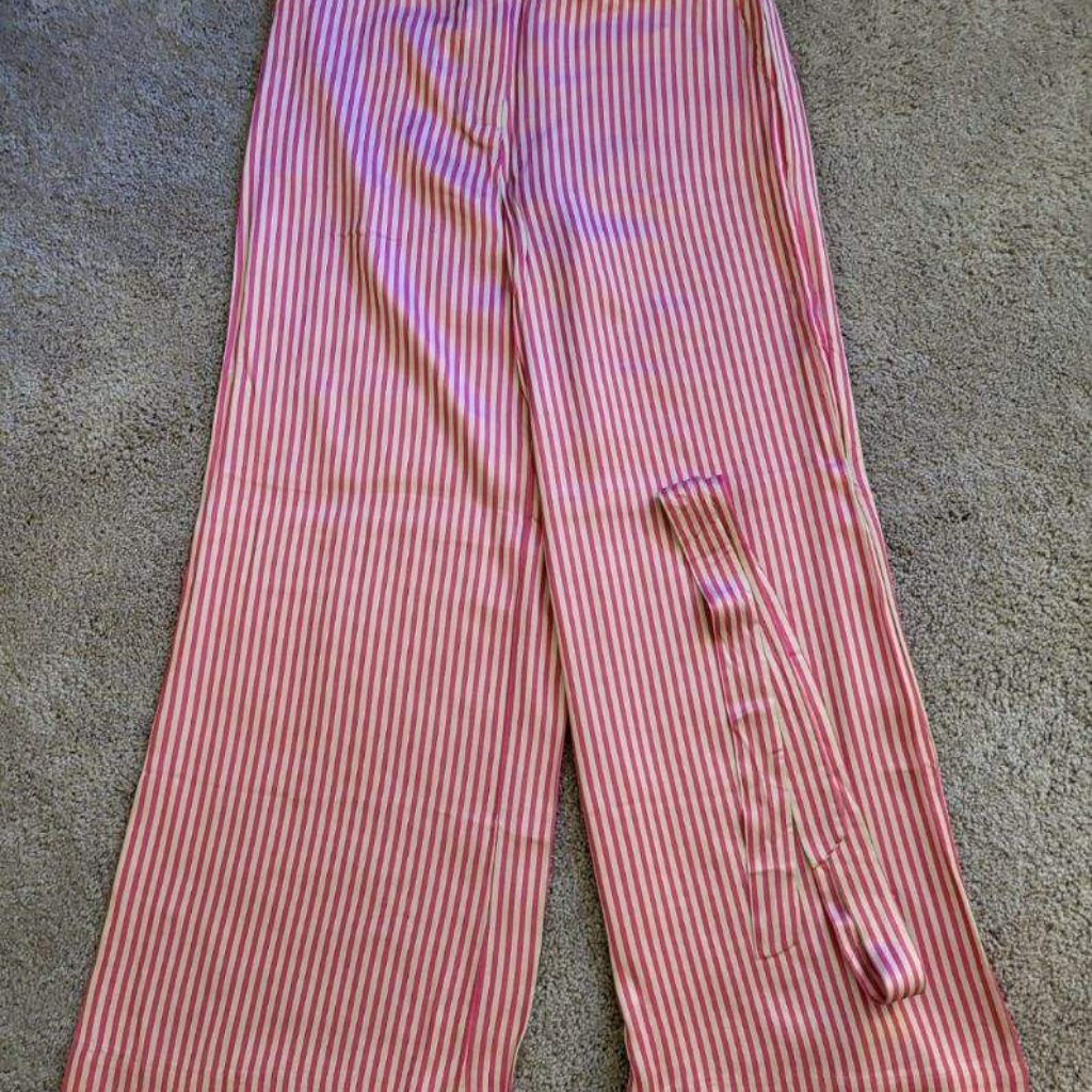 Pink-White Striped Pants Womens New